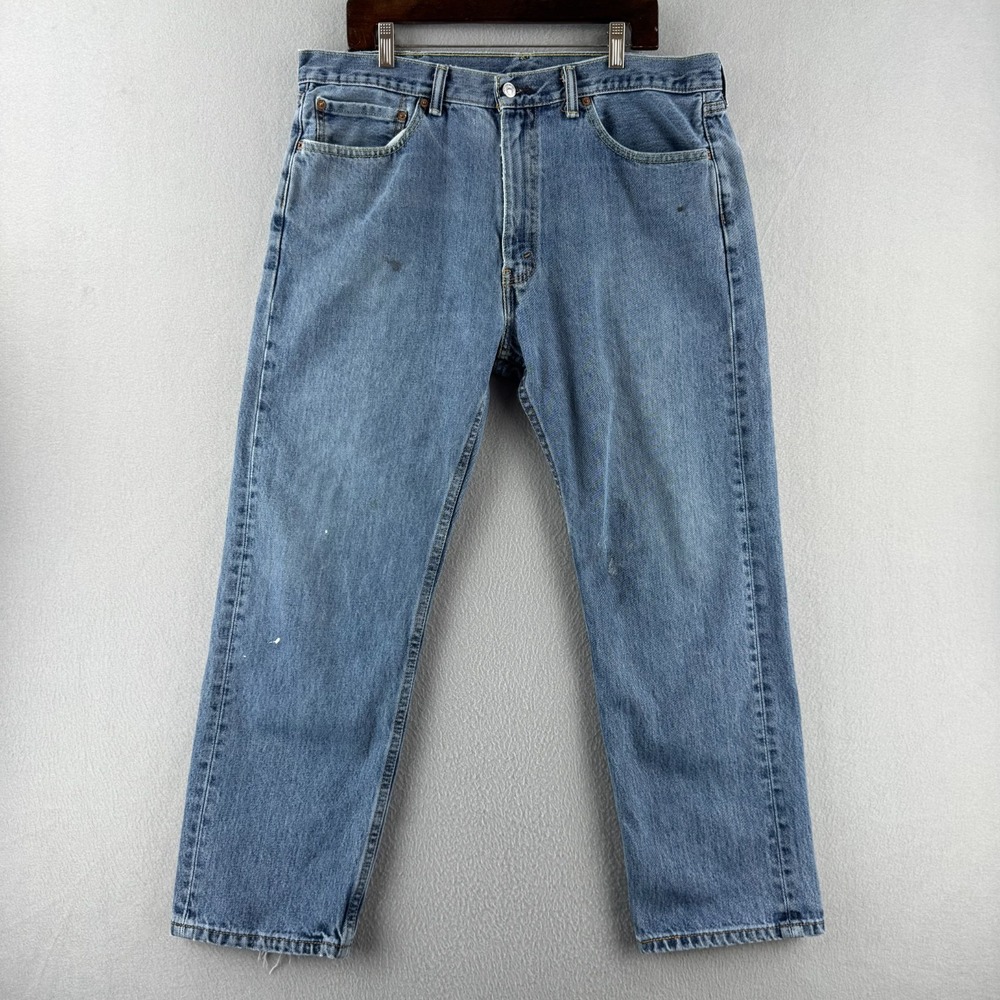Levis Jeans Mens 38x29 (Fits 38x28) 505 Straight Leg Blue Denim‎